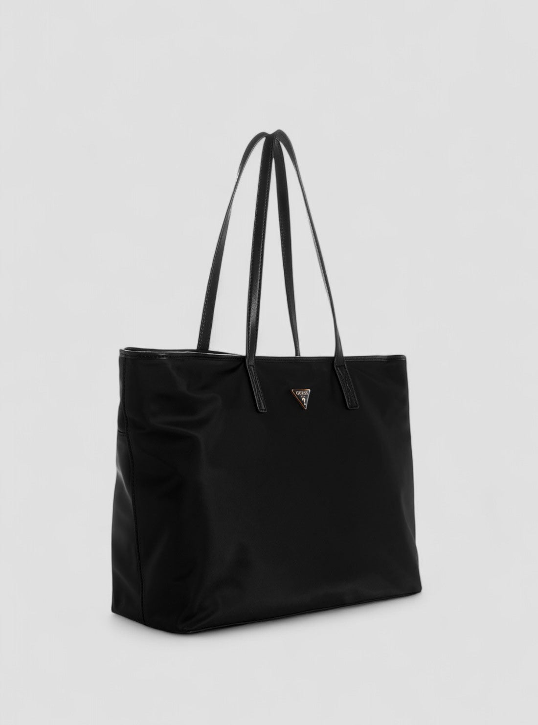 GUESS Womens Black Power Play Nylon Tote Bag YG900637 Front Side View