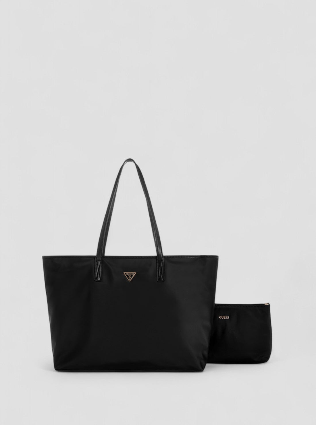 GUESS Womens Black Power Play Nylon Tote Bag YG900637 Front View_2