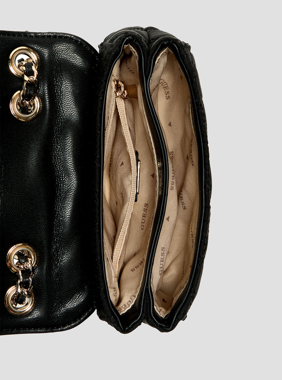 GUESS Womens Black Giully Mini Crossbody Bag YQ874874 Inside View