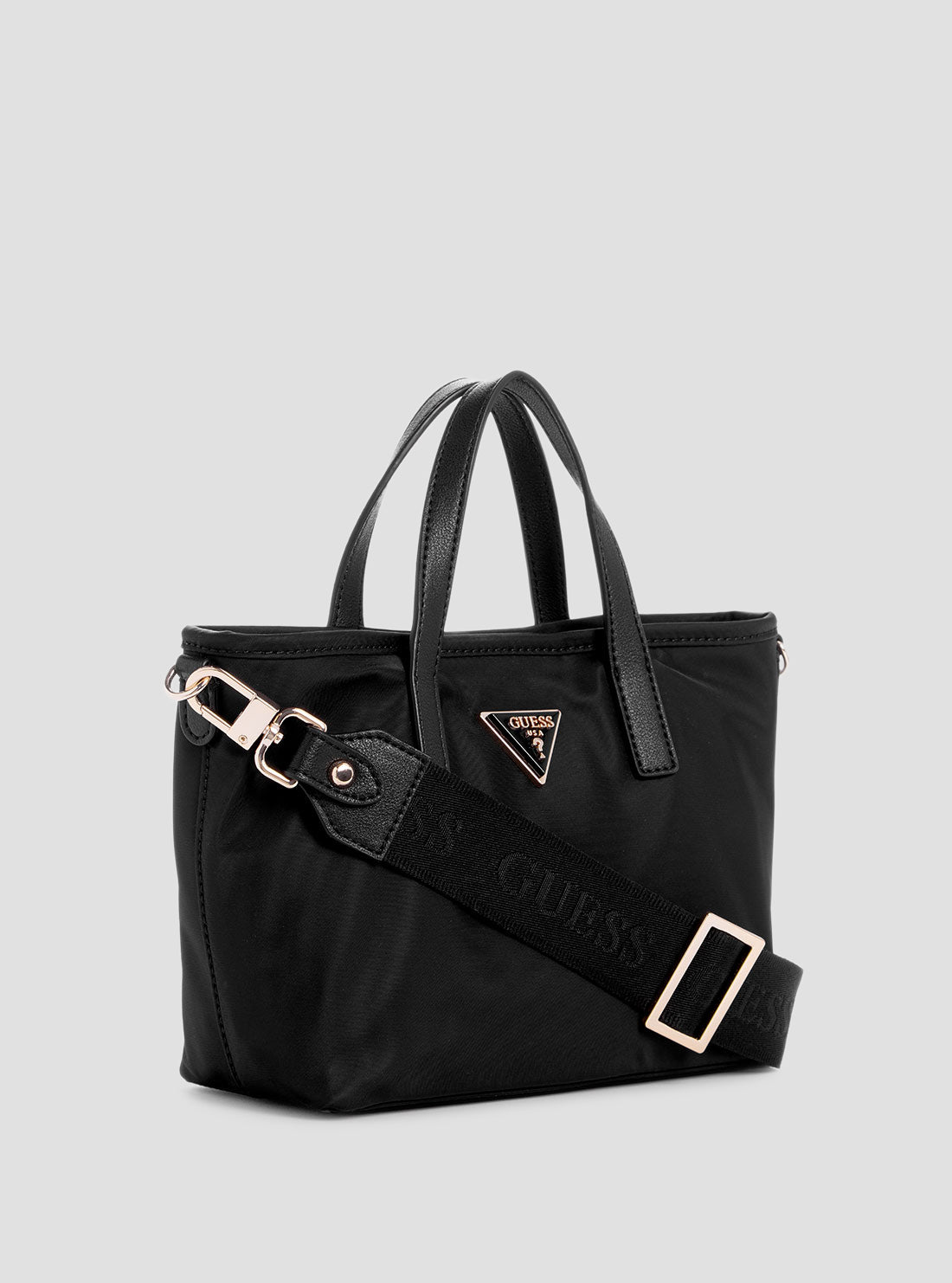 GUESS Womens Black Latona Mini Tote Bag YY921175 Front Side View