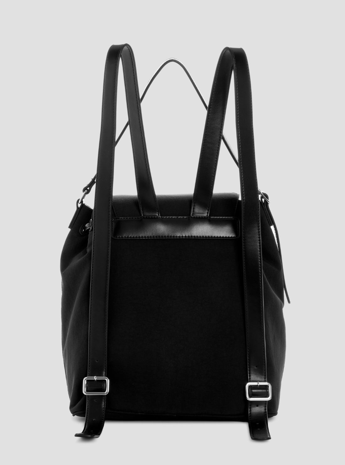 GUESS Womens Black Sage Flap Backpack YY972931 Back View