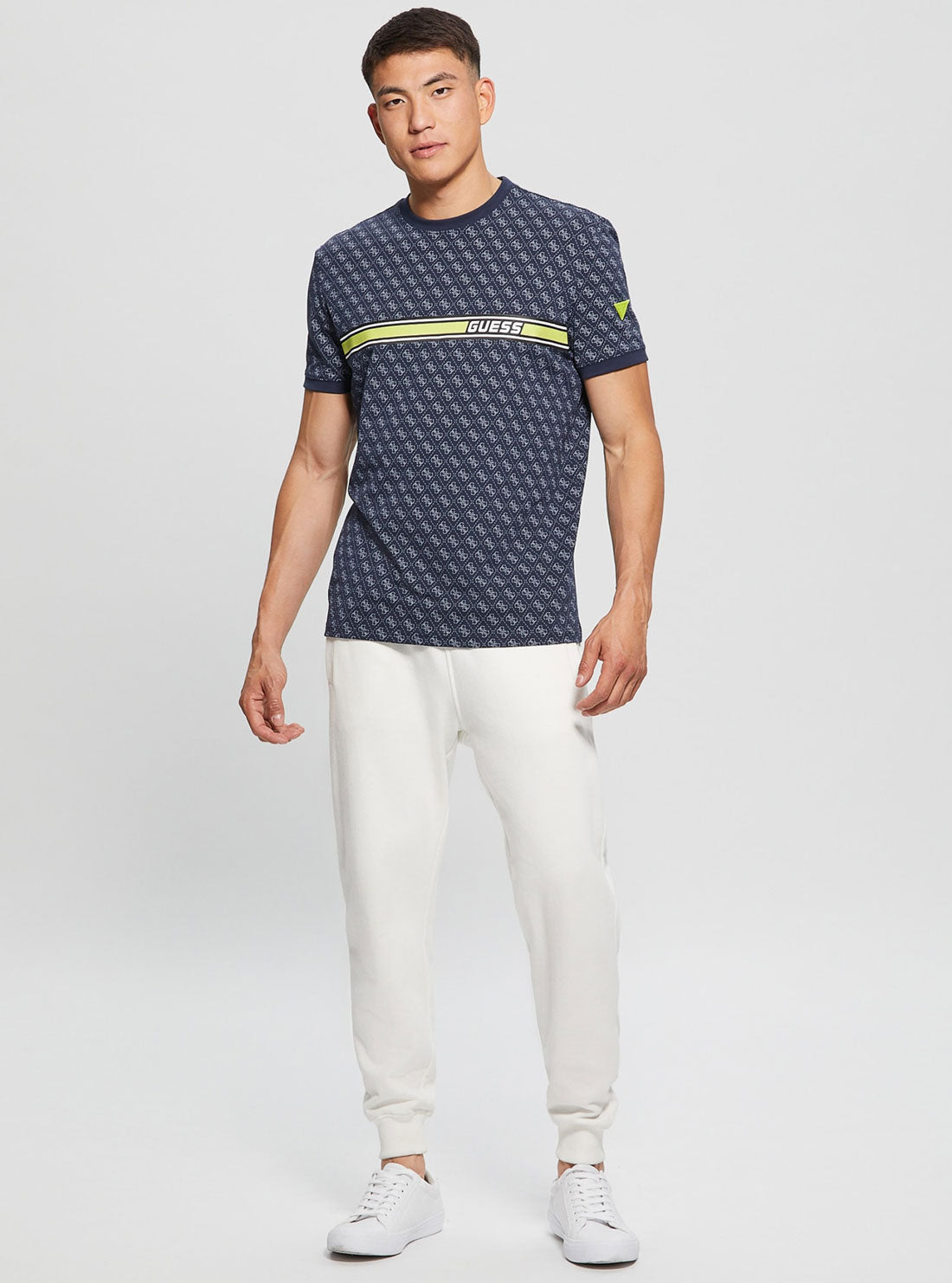 Eco Blue Logo Jamey Active T-Shirt | GUESS Men's Apparel | full view