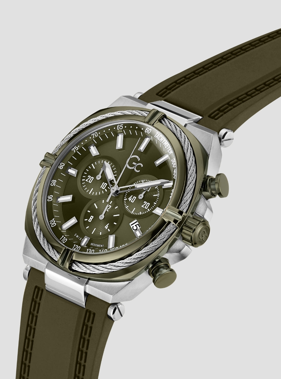 GUESS Accessories Green GC Sportchic Chronograph Watch Z32008G9 Side View2