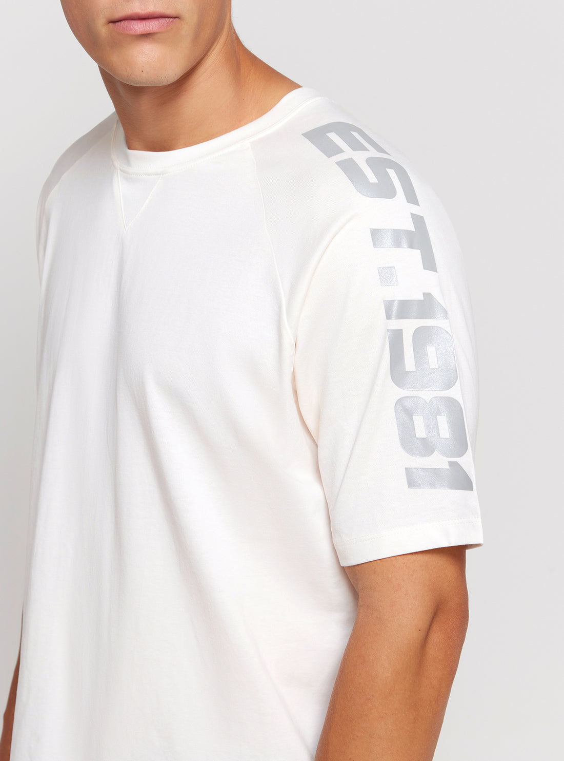 GUESS White Baloo Short Sleeves T-Shirt side view