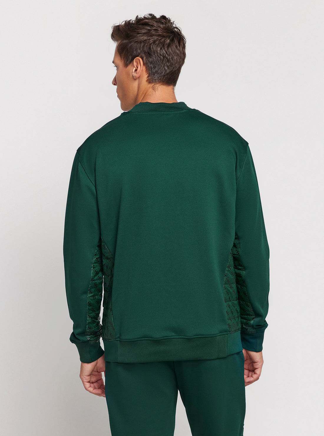 GUESS Green Gaston Crew Neck Jumper back view