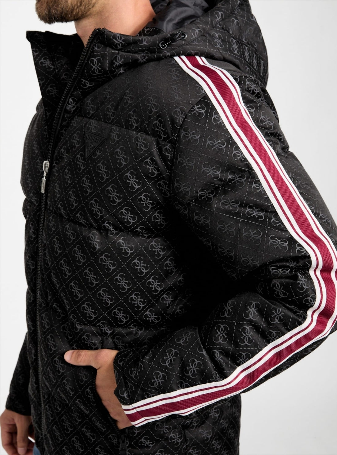 GUESS Womens Eco Black Fusco Hooded Padded Jacket Z5BL02WFIQ2 