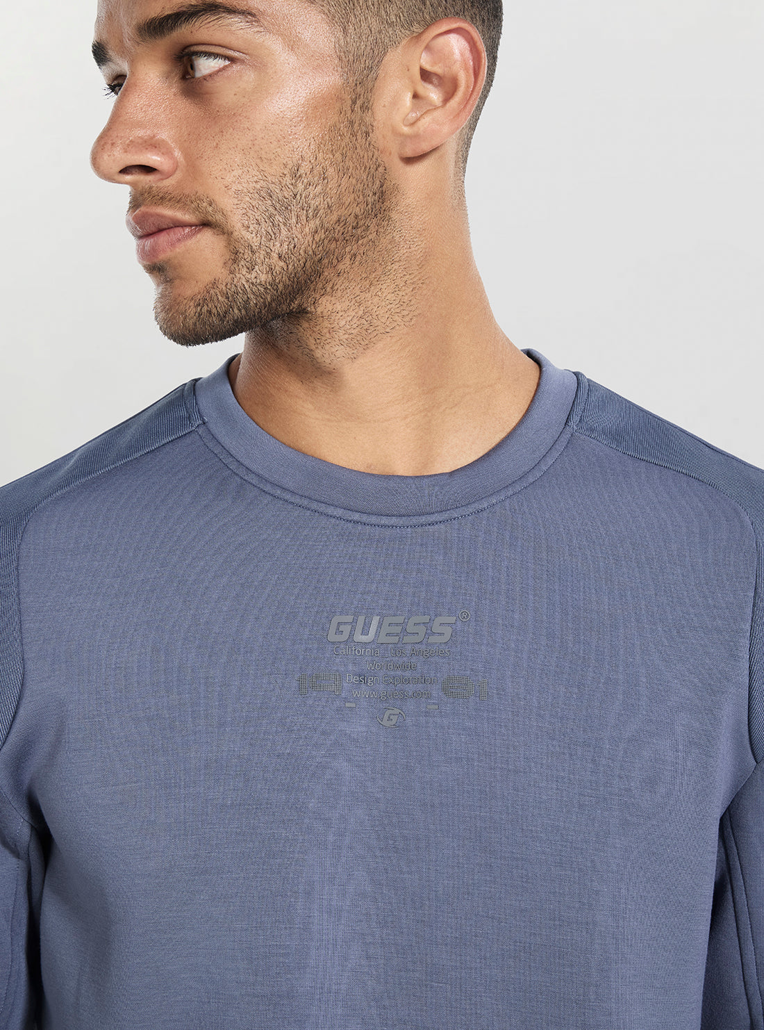 GUESS Mens Blue Ryota Active Sweatshirt  Z5BQ00KCNS2 Detail View