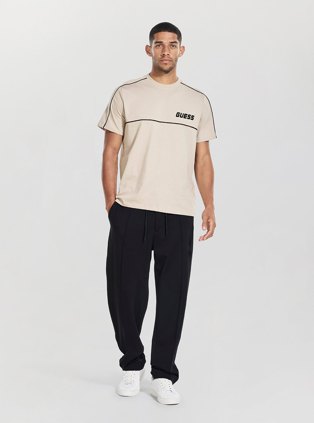 GUESS Mens Beige Cleto Logo Active T-Shirt Z5YI05I3Z14 Fulll View