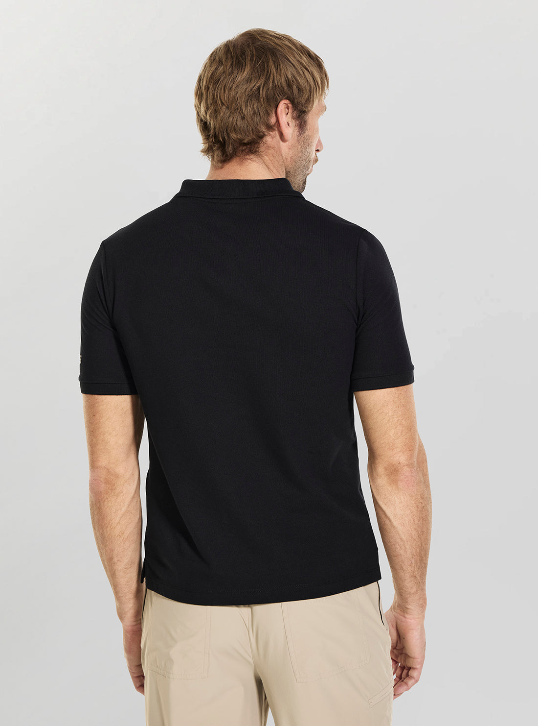 GUESS Mens Black Manfredi Active Polo Shirt Z6GP03K2863 Back View