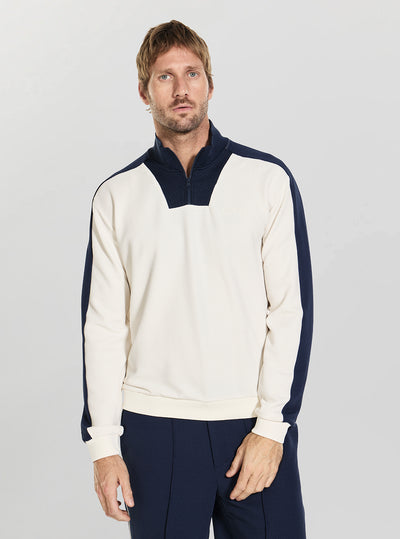 GUESS Mens White Spiros Half-Zip Active Sweatshirt Z6GQ30K3213 Front view