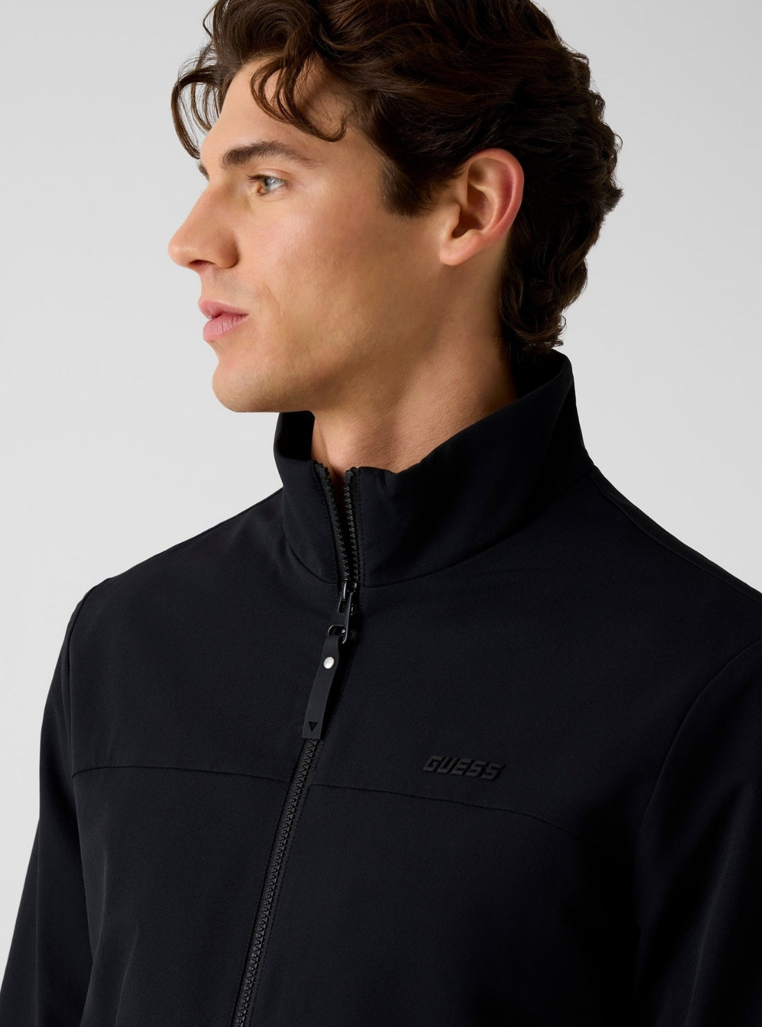 GUESS Mens Black Neka Zipped Active Jacket Z6RL03WK172 Detail View