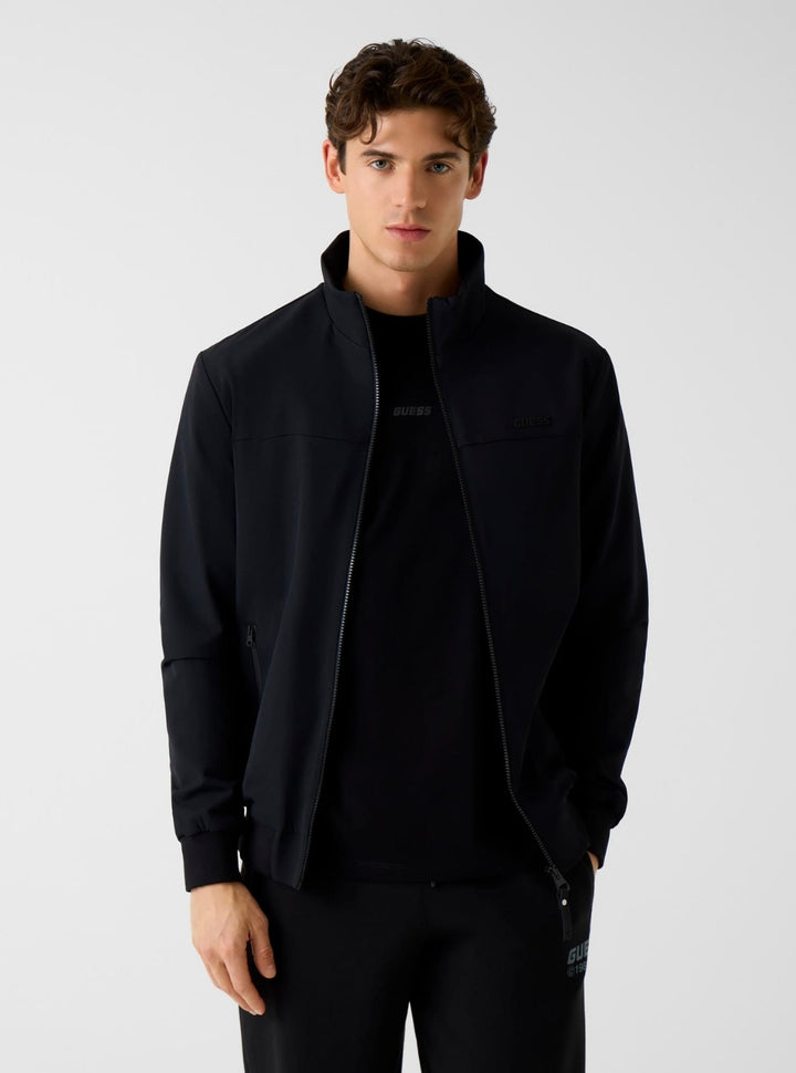 GUESS Mens Black Neka Zipped Active Jacket Z6RL03WK172 Front View