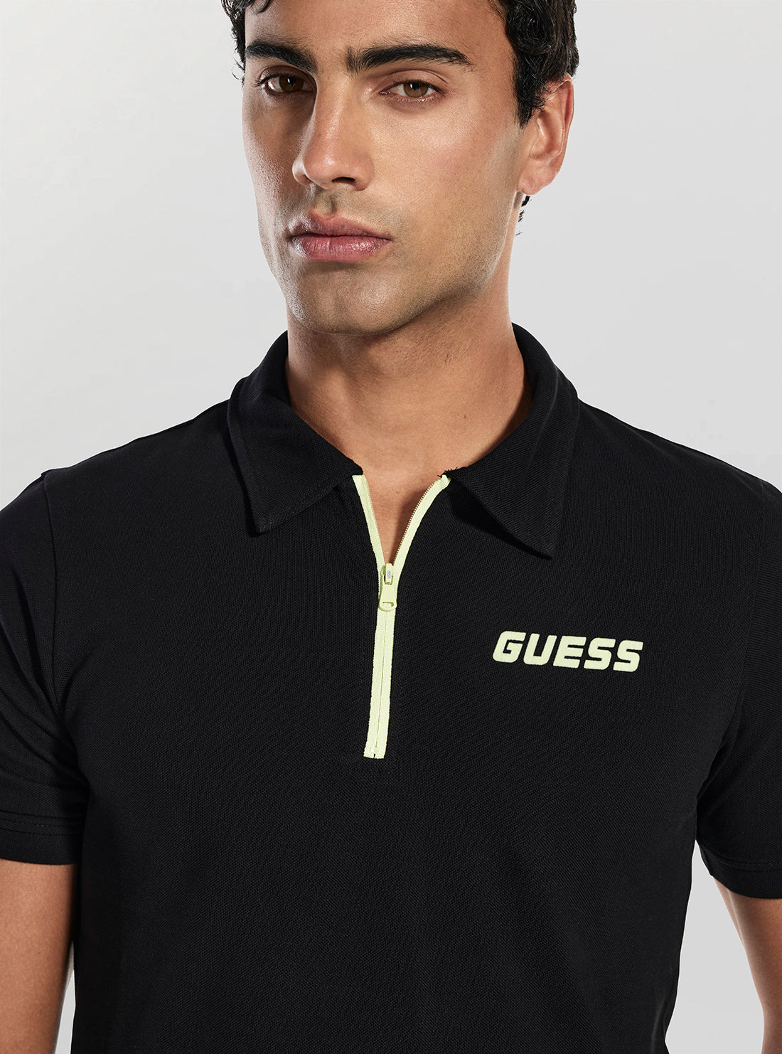 GUESS Mens Black Moki Active Polo Shirt Z6RP01K9WF1 Detail View