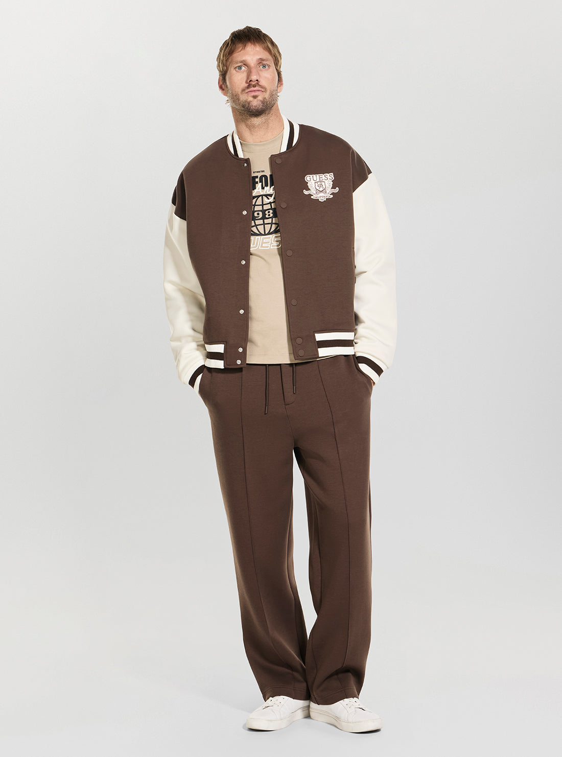 GUESS Mens Brown Herald Straight Leg Active Pants Z6YB17K4995 Full View