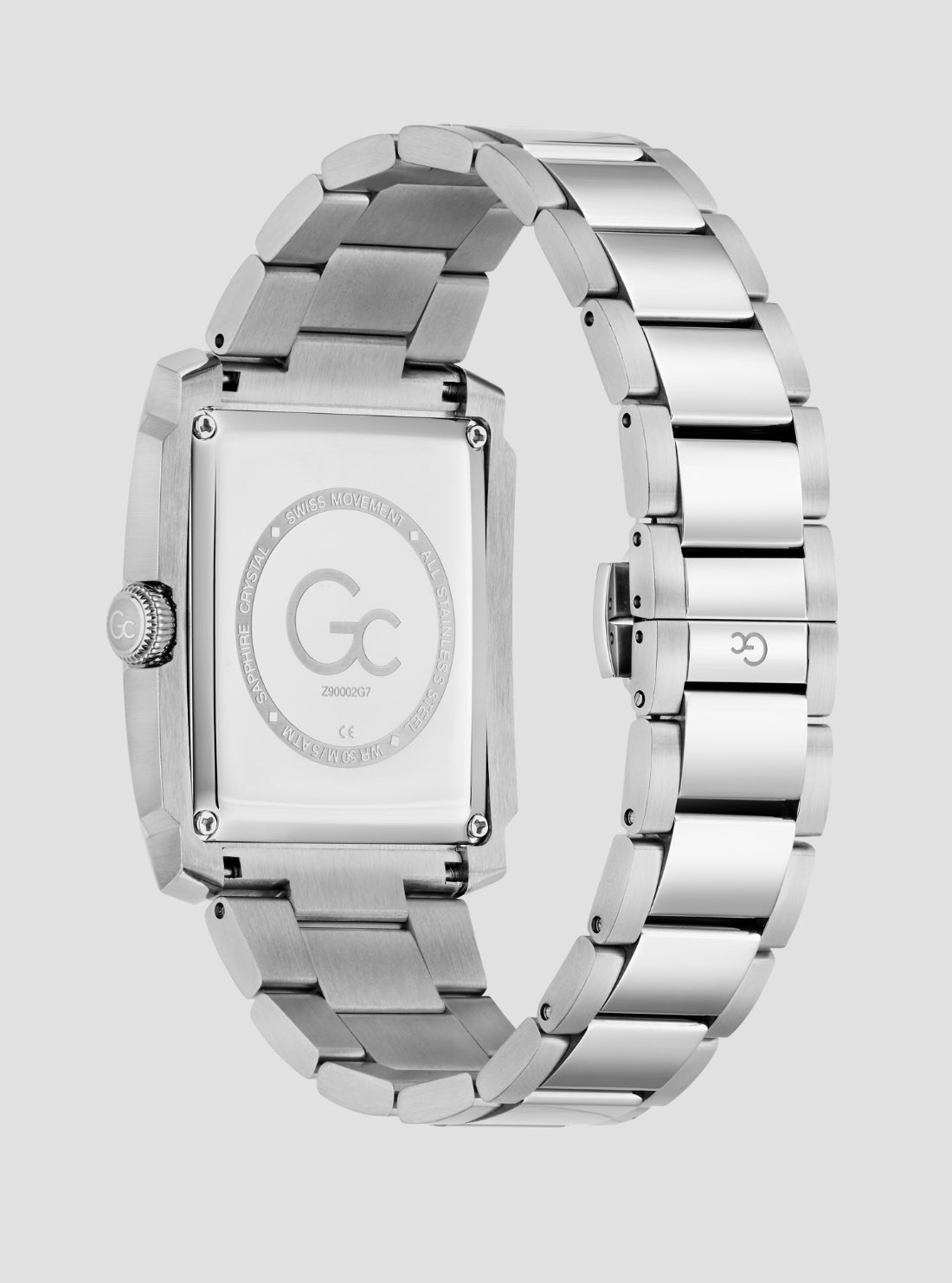 GUESS Accessories Silver GC QuadraClass Watch Z90002G7 Back View