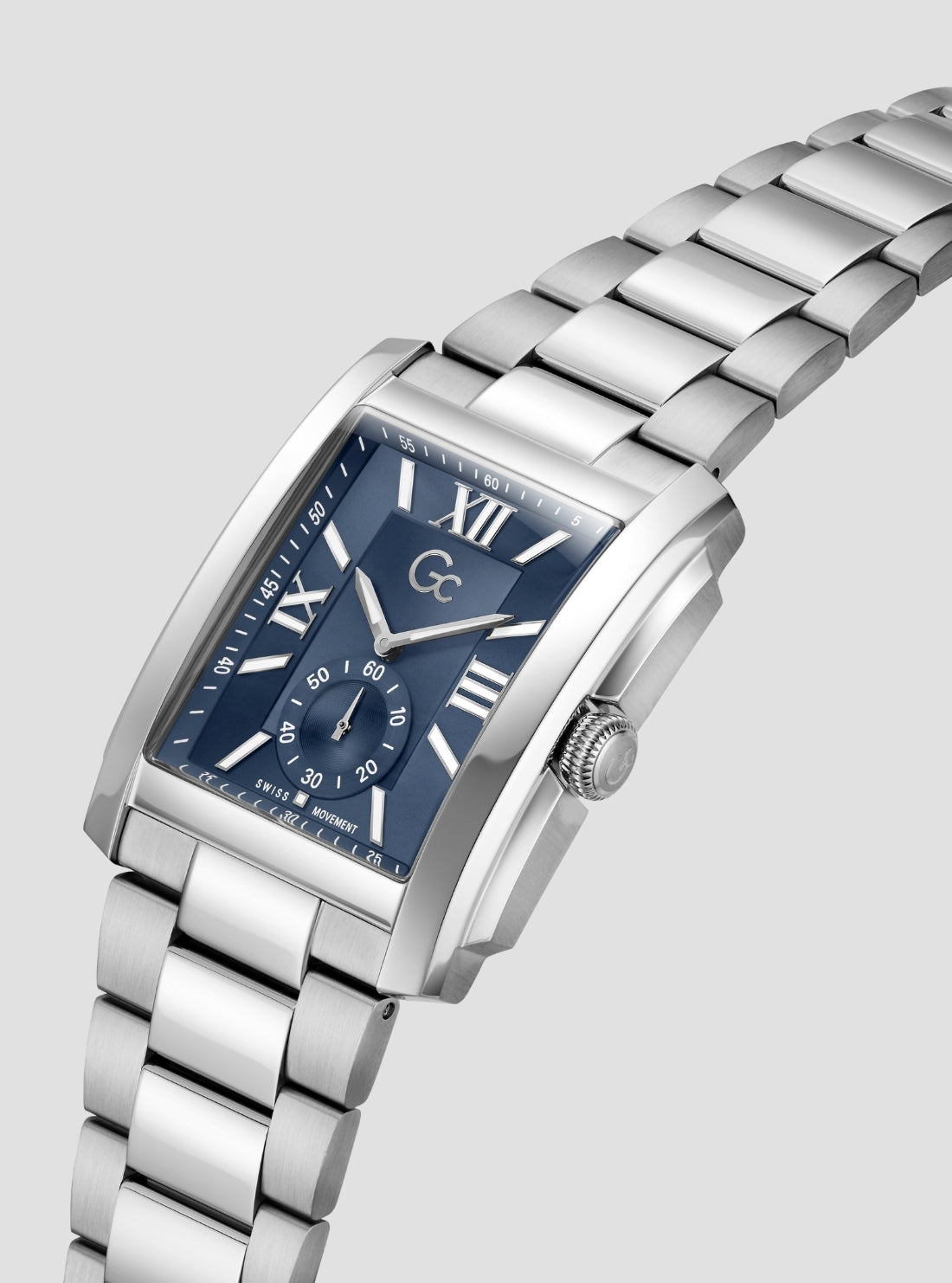 GUESS Accessories Silver GC QuadraClass Watch Z90002G7 Side View