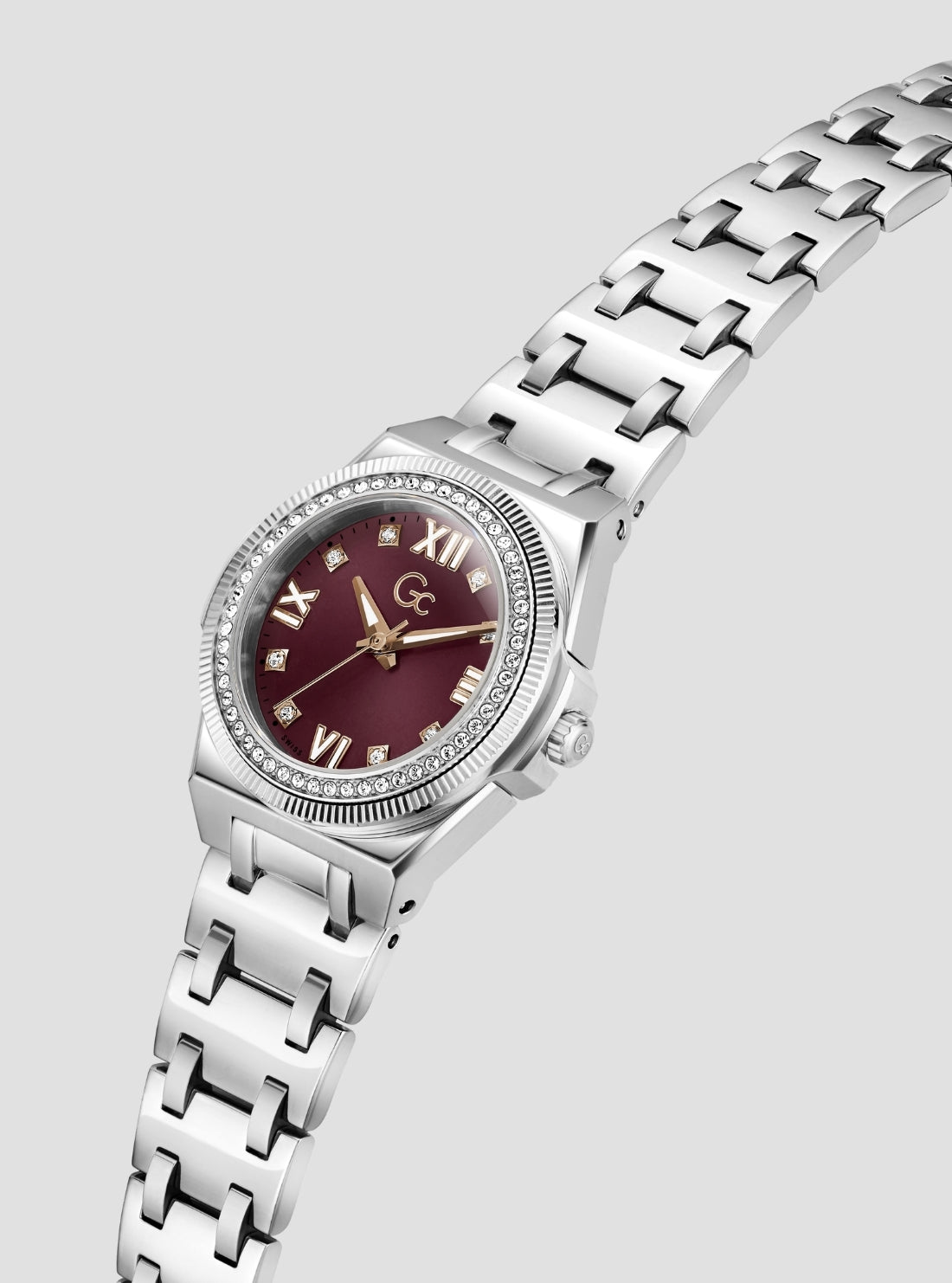 GUESS Accessories Silver Red Dial GC SportChic Watch Z92005L3 Side view2