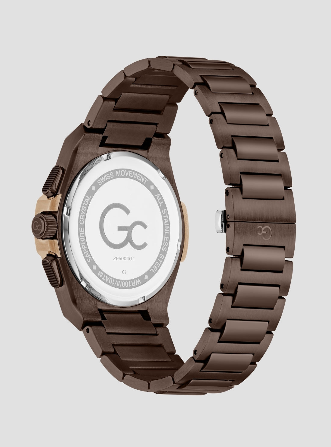 GUESS Accessories Brown GC SportChic Chronograph Watch Z95004G1 Back View