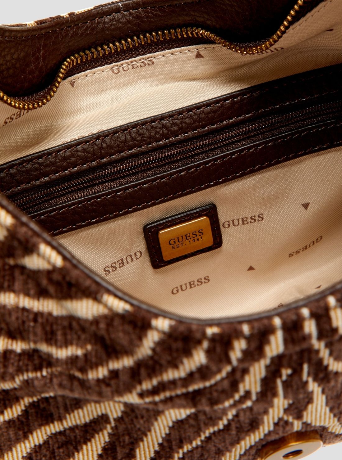 GUESS Womens Zebra Camden Mini Shoulder Bag ZB930872 Detail View