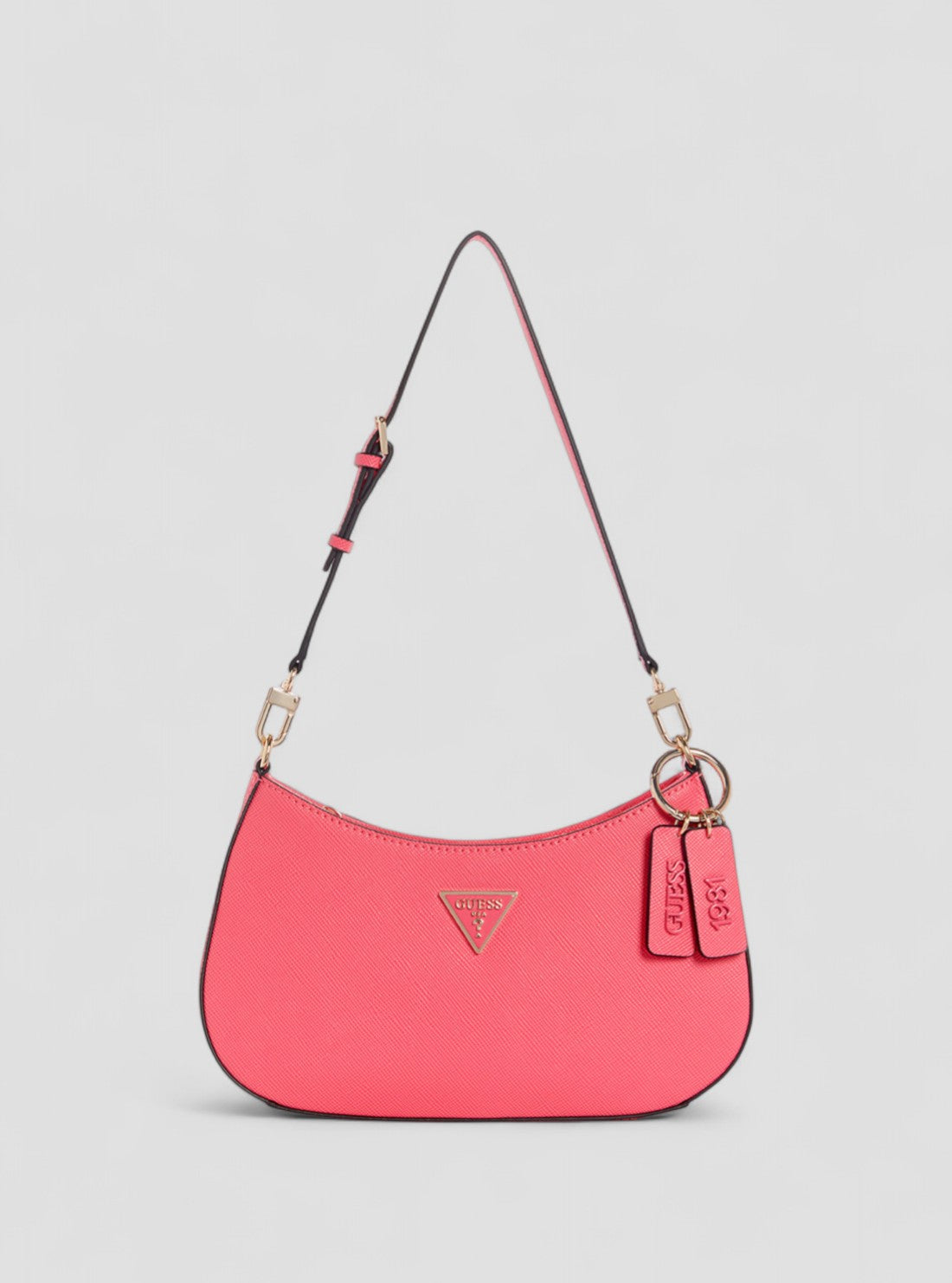 GUESS Womens Magenta Noelle Shoulder Bag ZG787918 Front View