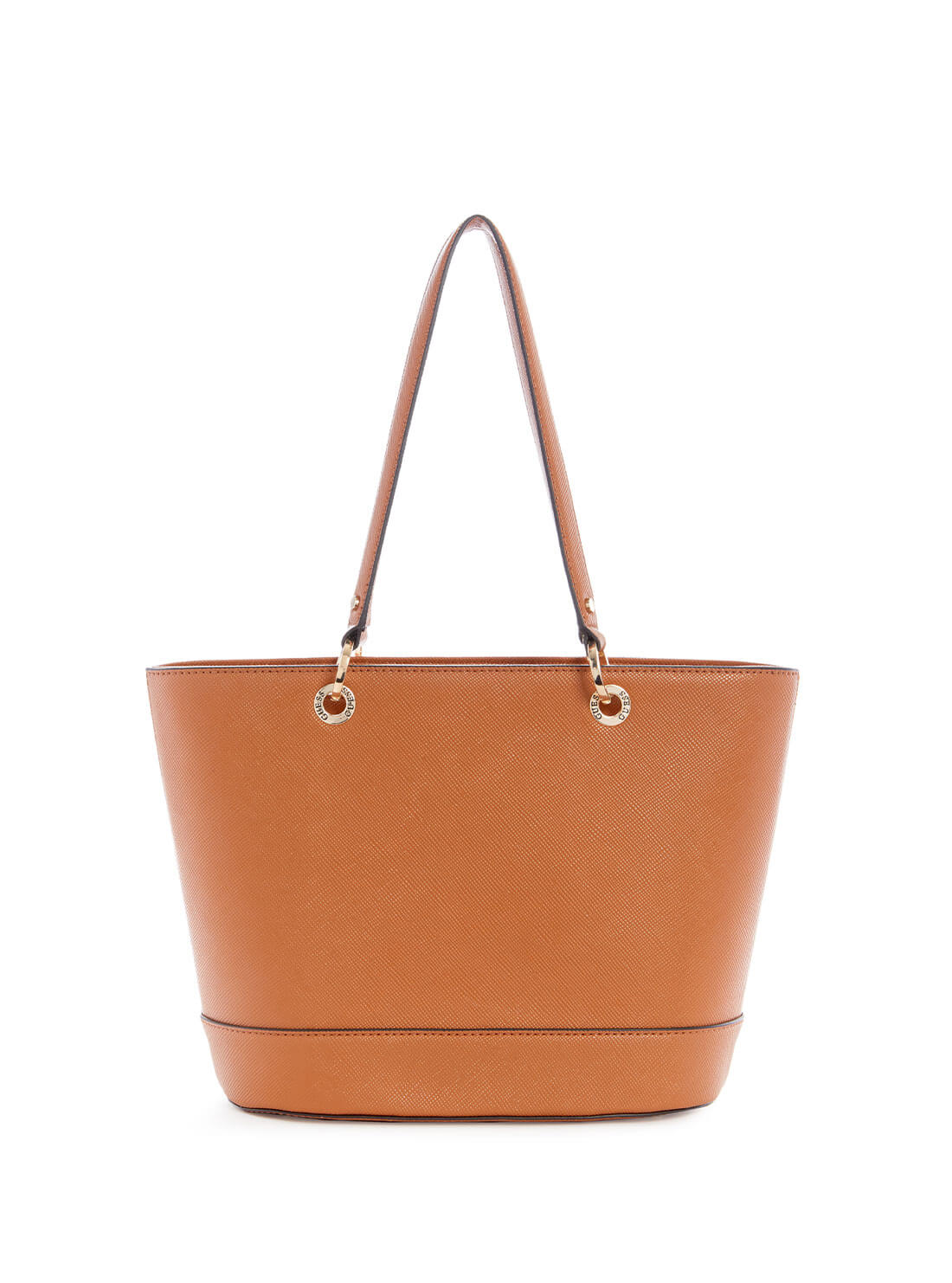Cognac Brown Noelle Small Elite Tote Bag | GUESS Women's Handbags | back view