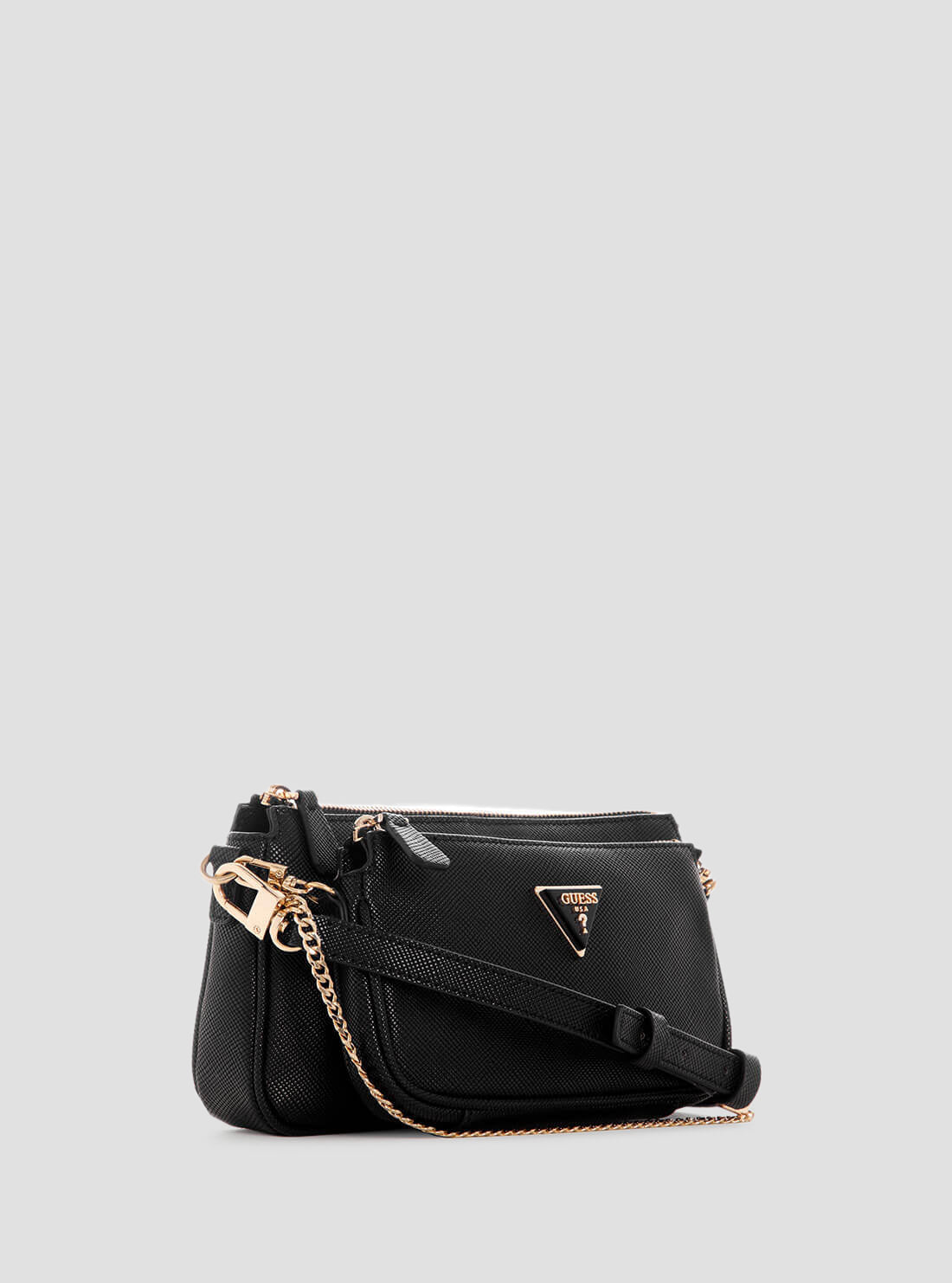 Black Noelle Double Crossbody Pouch Bag