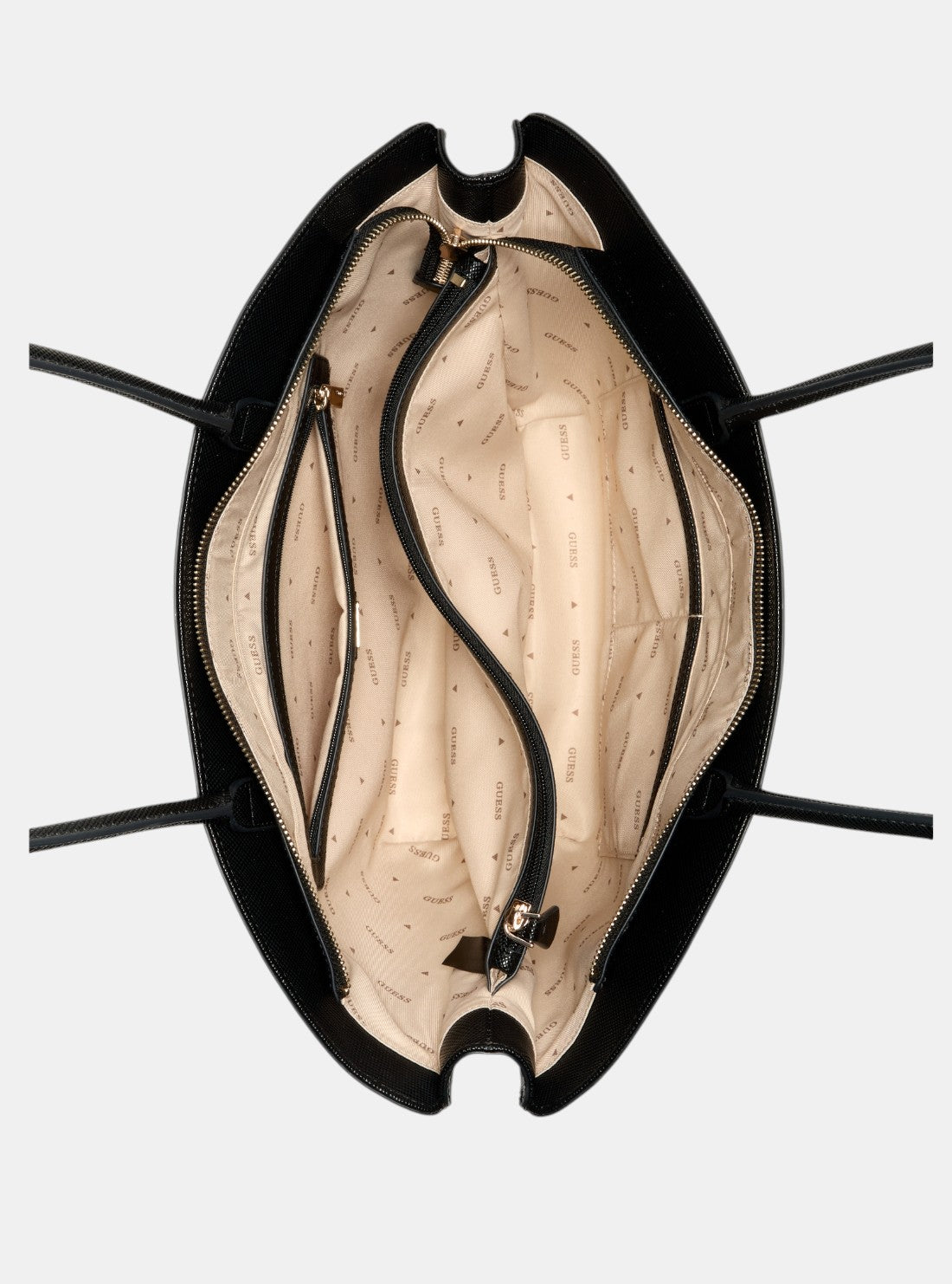 GUESS Womens Black Bolena Shoulder Satchel Bag ZG920709 Inside View