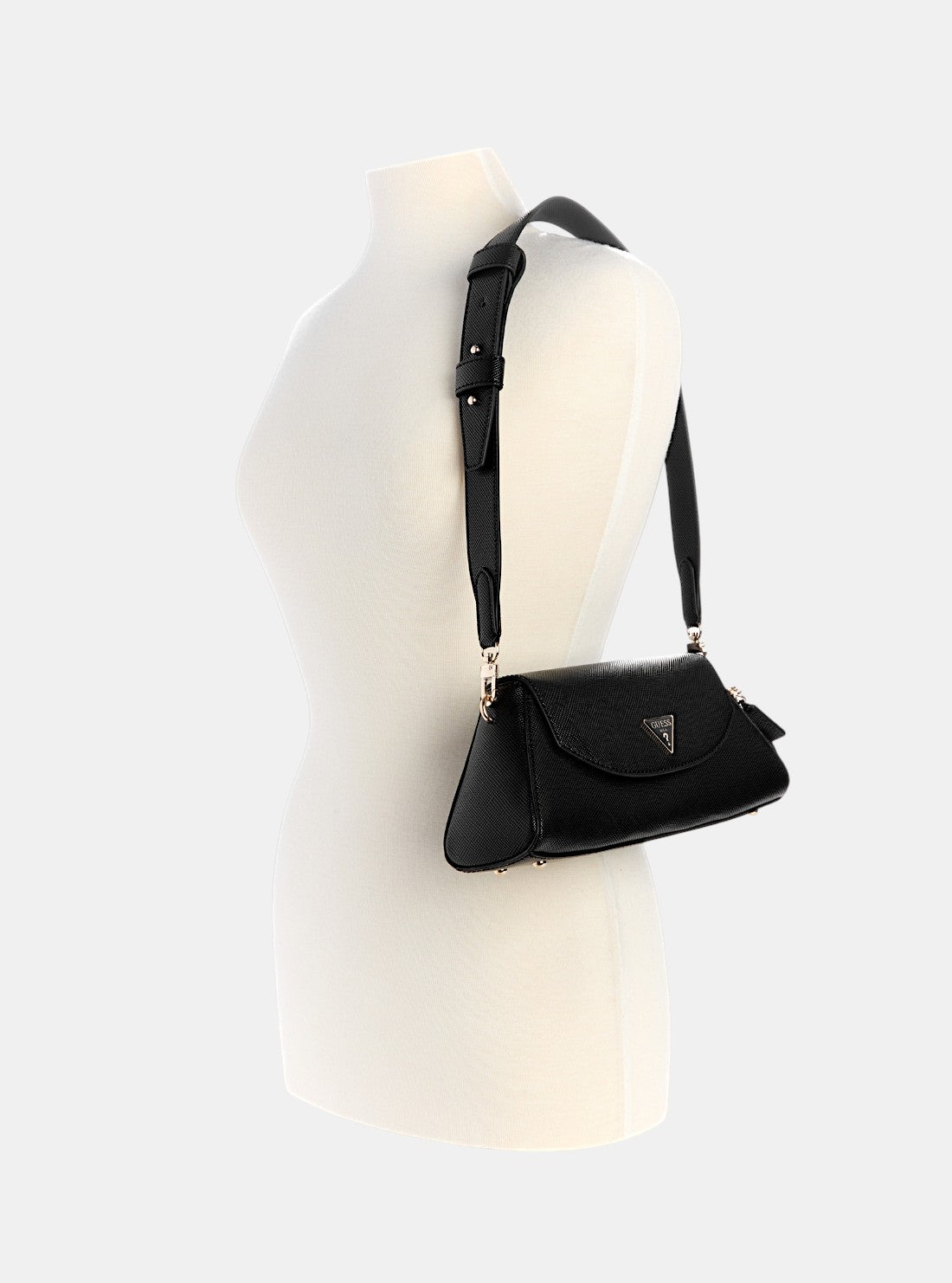 GUESS Womens Black Bolena Flap Shoulder Bag ZG920719 Full View