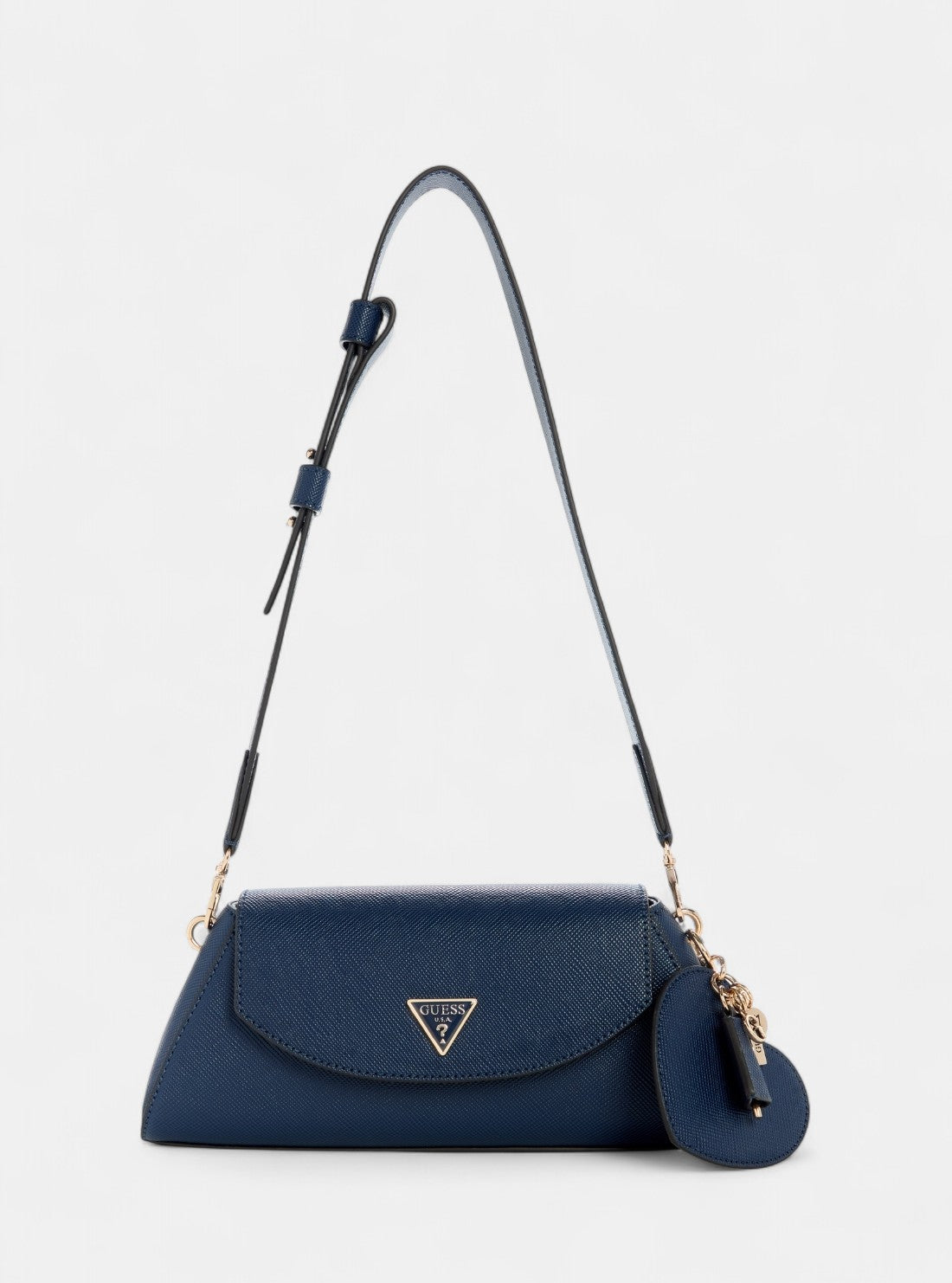 GUESS Womens Blue Bolena Flap Shoulder Bag ZG920719 Front View
