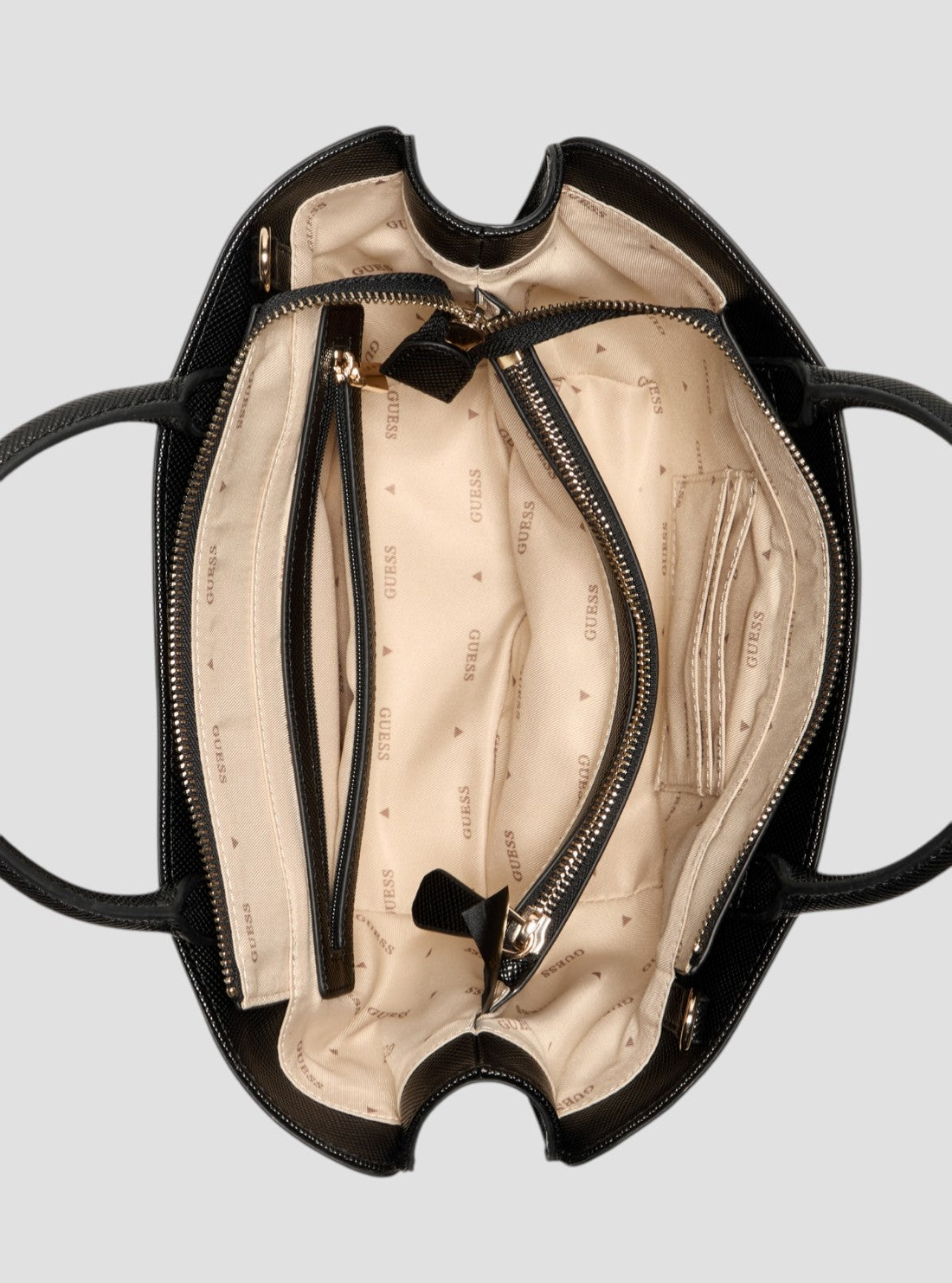GUESS Womens Black Bolena Mini Satchel Bag ZG920776 Inside view