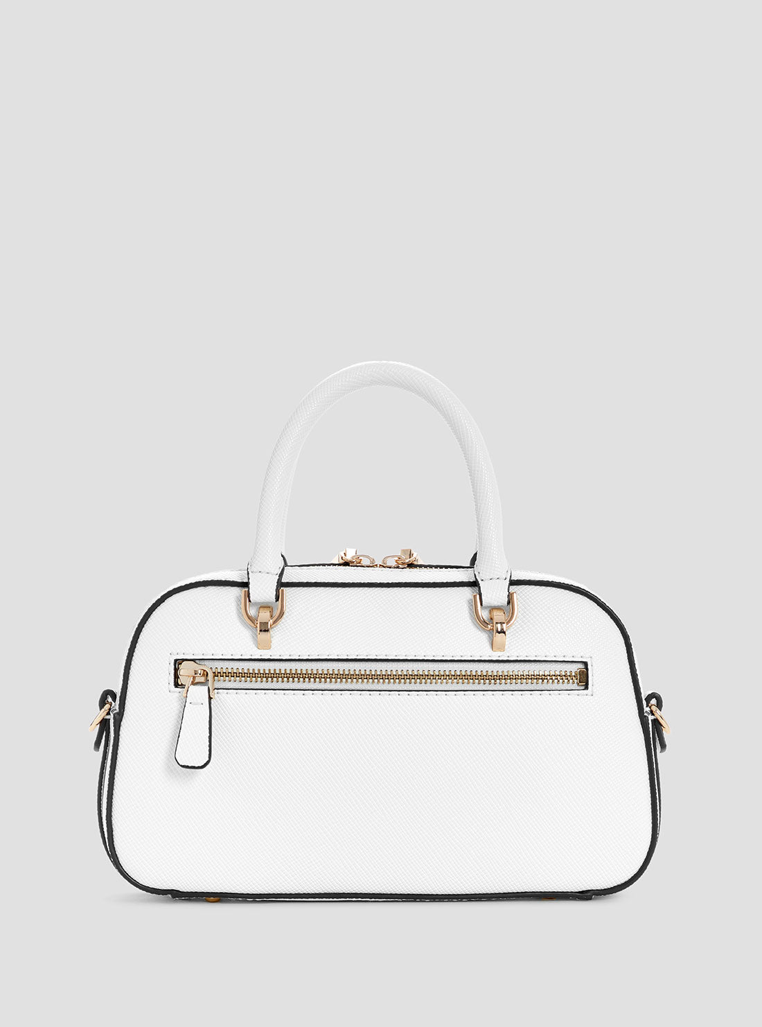 GUESS Womens White Bramina Small Satchel Bag ZG963605 Back View