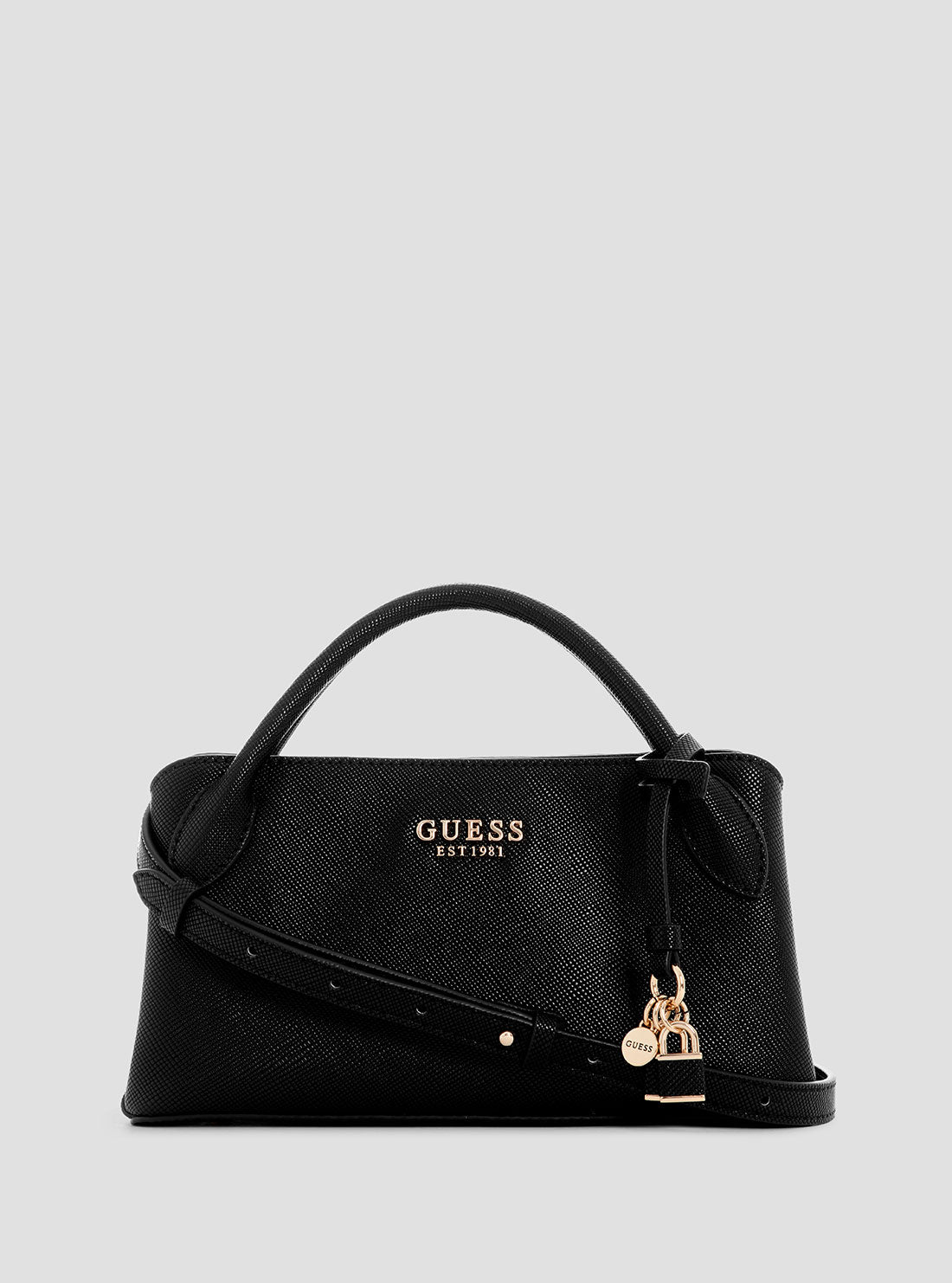 GUESS Womens Black Fedana Girlfriend Satchel Bag ZG964305 Front View