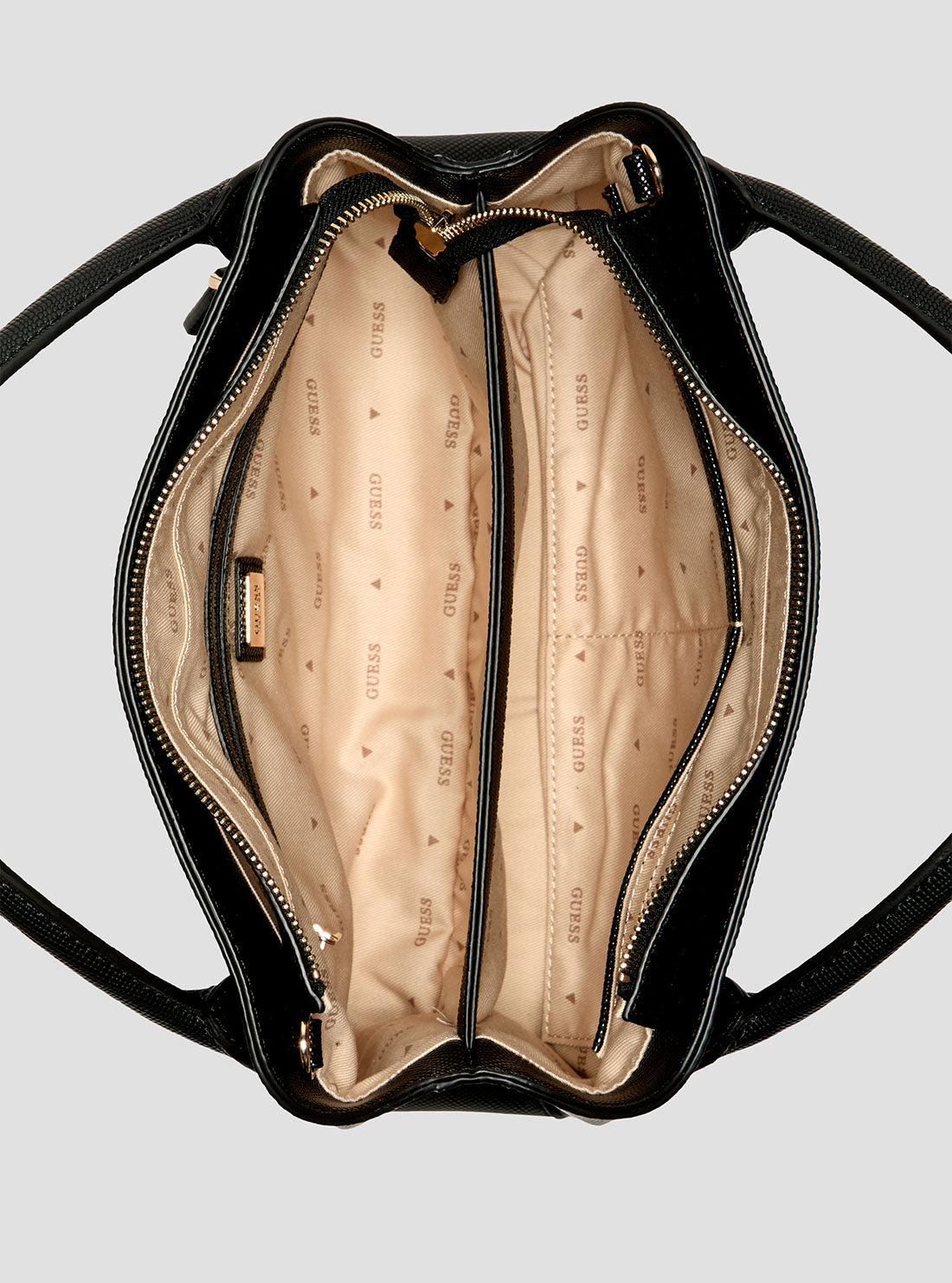 GUESS Womens Black Fedana Elite Satchel Bag ZG964306 Inside View