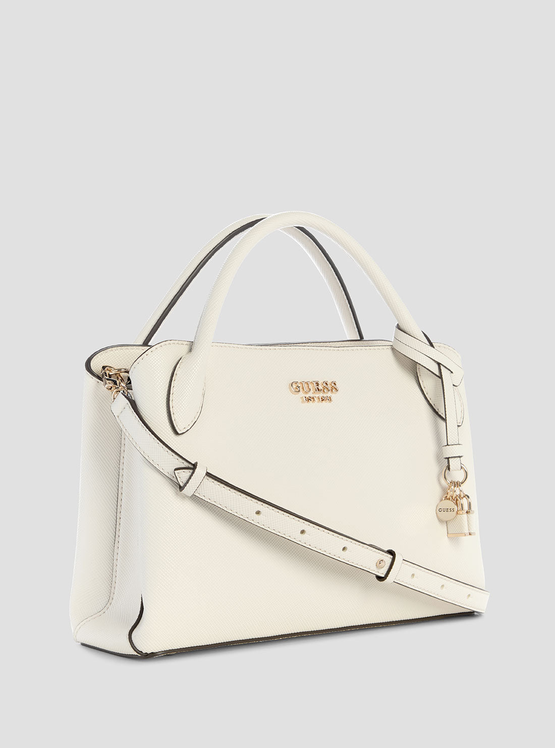 GUESS Womens White Fedana Satchel Bag ZG964306 Side View