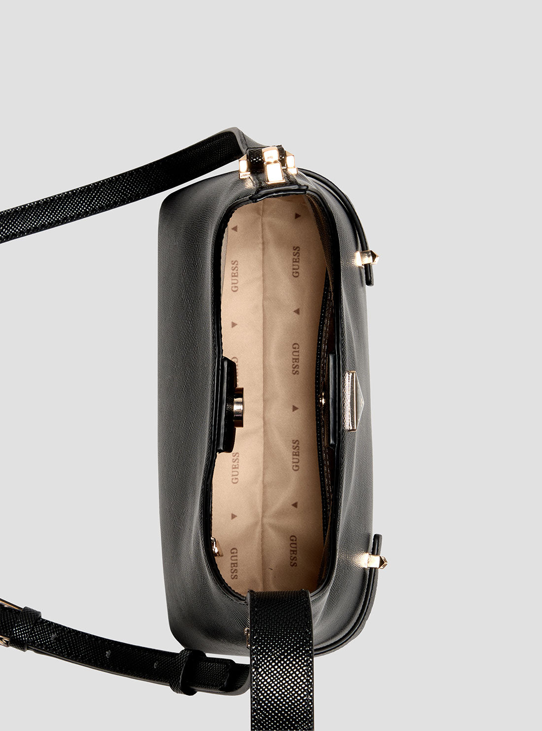 GUESS Womens Black Rosalba Hobo Crossbody Bag ZG965701 Inside View