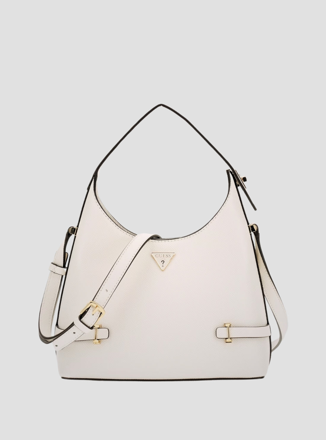 GUESS Womens White Rosalba Hobo Crossbody Bag ZG965701 Front View