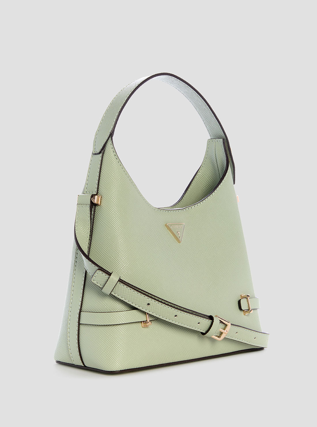 GUESS Womens Green Rosalba Hobo Crossbody Bag ZG965701 Front Side View