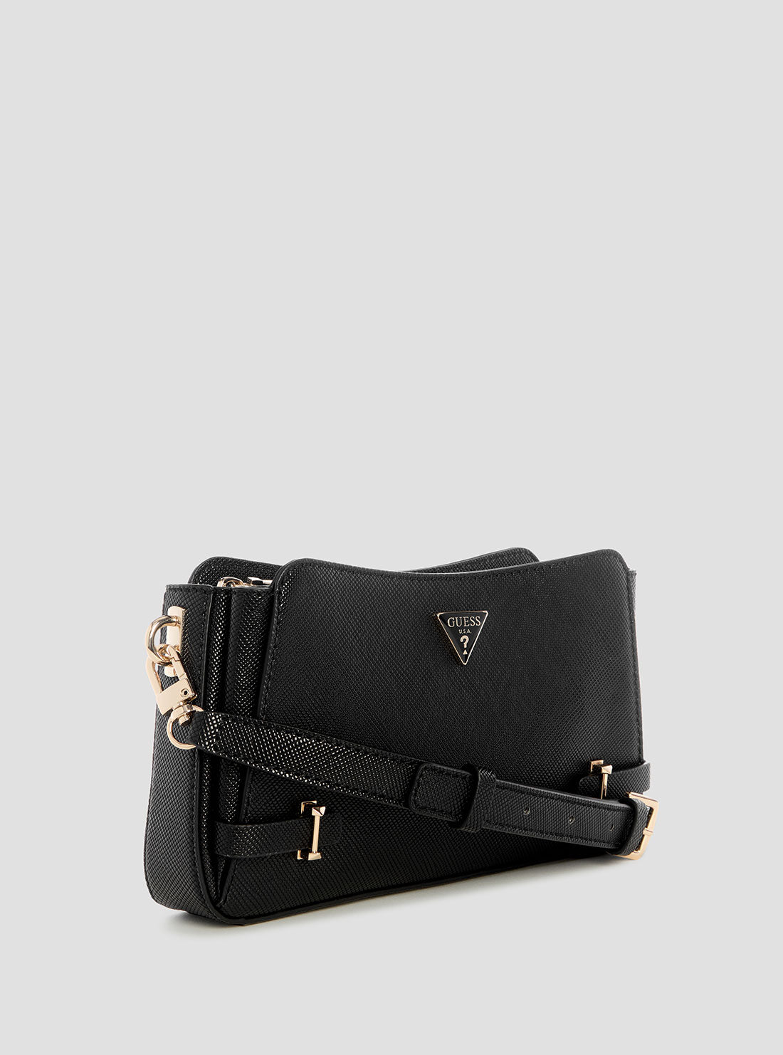 GUESS Womens Black Rosalba Crossbody Bag ZG965712 Front Side View