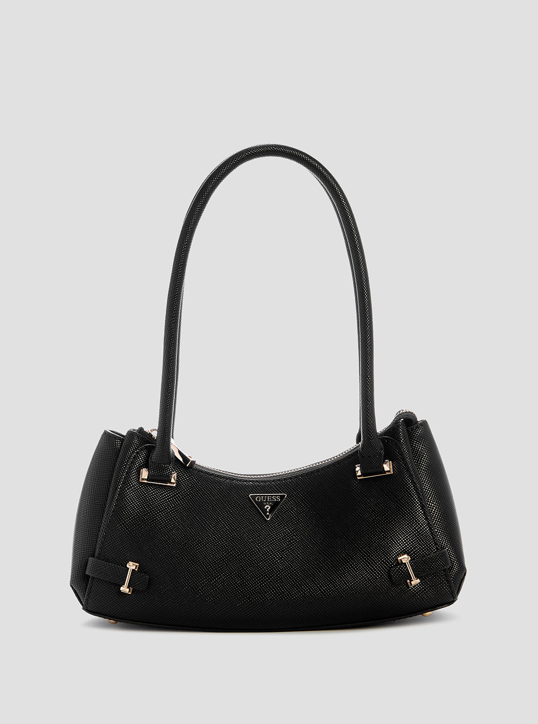 GUESS Womens Black Rosalba Top Zip Shoulder Bag ZG965717 Front View