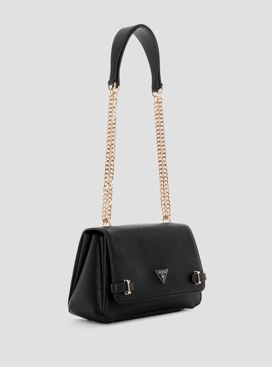 GUESS Womens Black Rosalba Convertible Crossbody Flap ZG965721 Front Side View