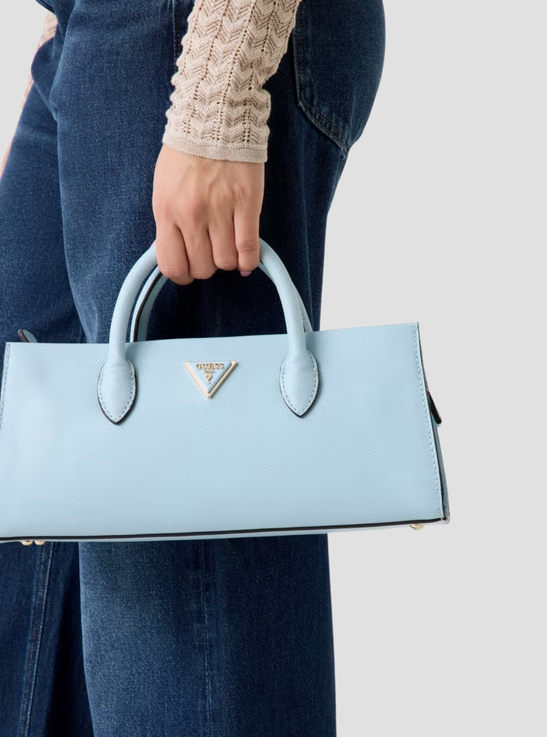 GUESS Womens Blue Noelle II Girlfriend Satchel Bag ZG967204 Model View