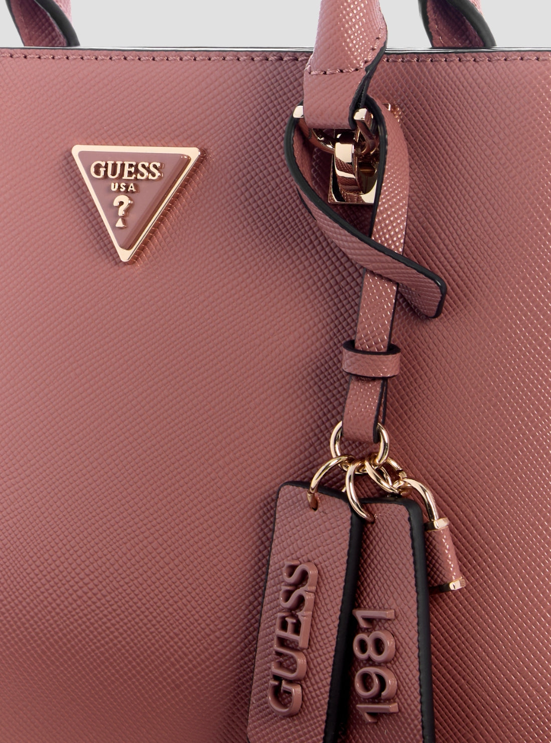 GUESS Womens Pink Noelle II Small Compartment Satchel Bag ZG967205 Detail View