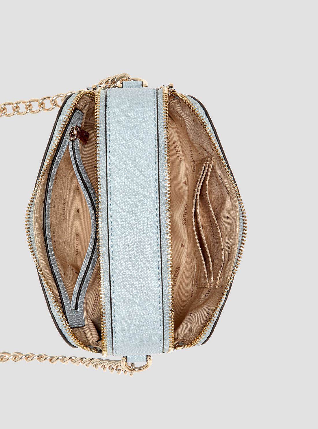 Blue Noelle Double Zip Camera Crossbody Bag