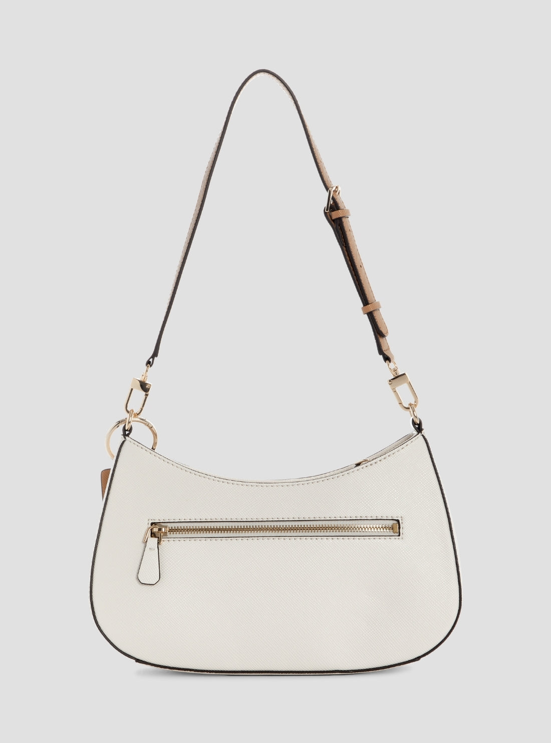 GUESS Womens White Beige Noelle II Top Zip Shoulder Bag ZG967218 Back View