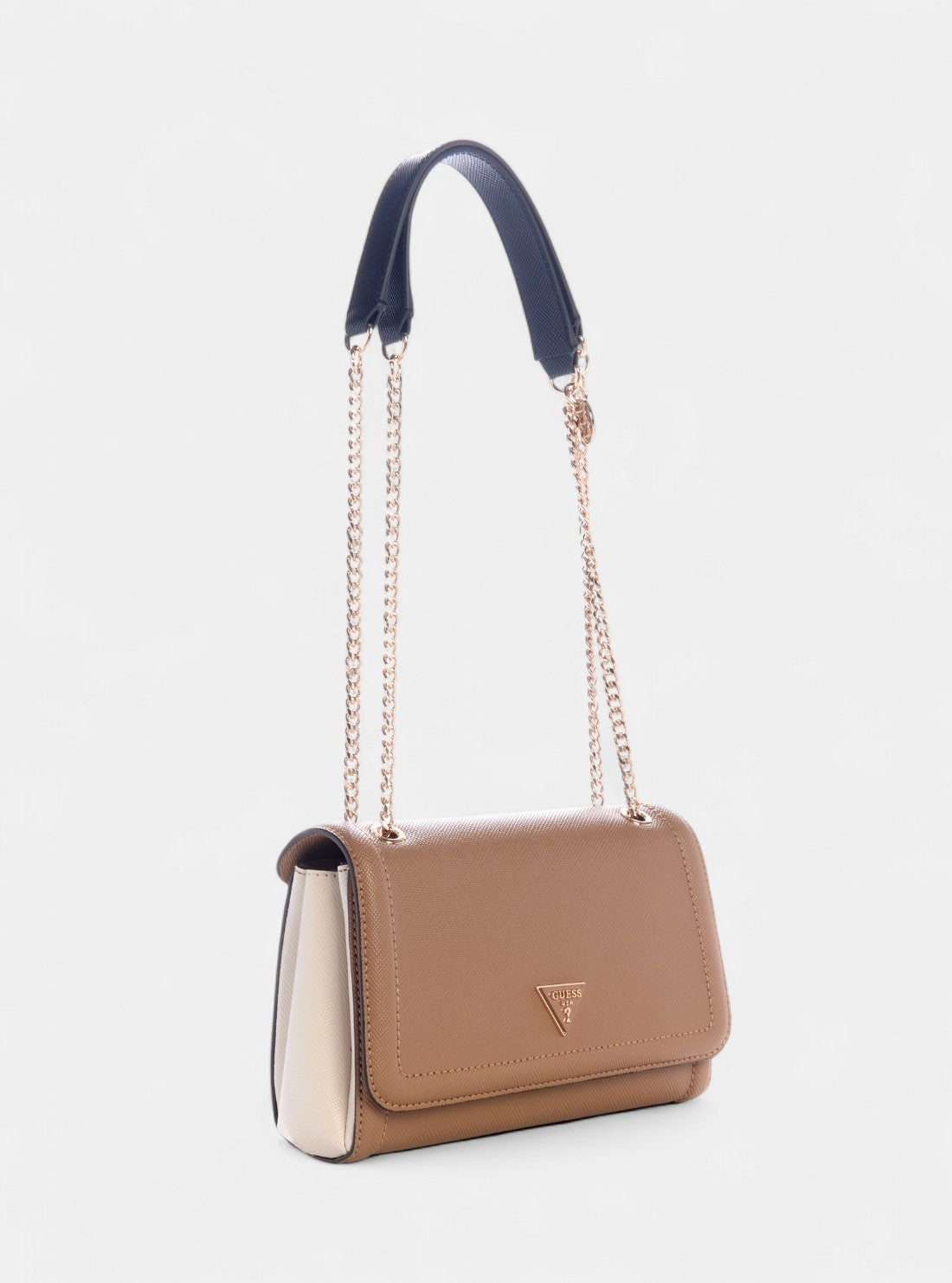 Brown Noelle Convertible Crossbody Flap Bag ZG967221 Front Side View