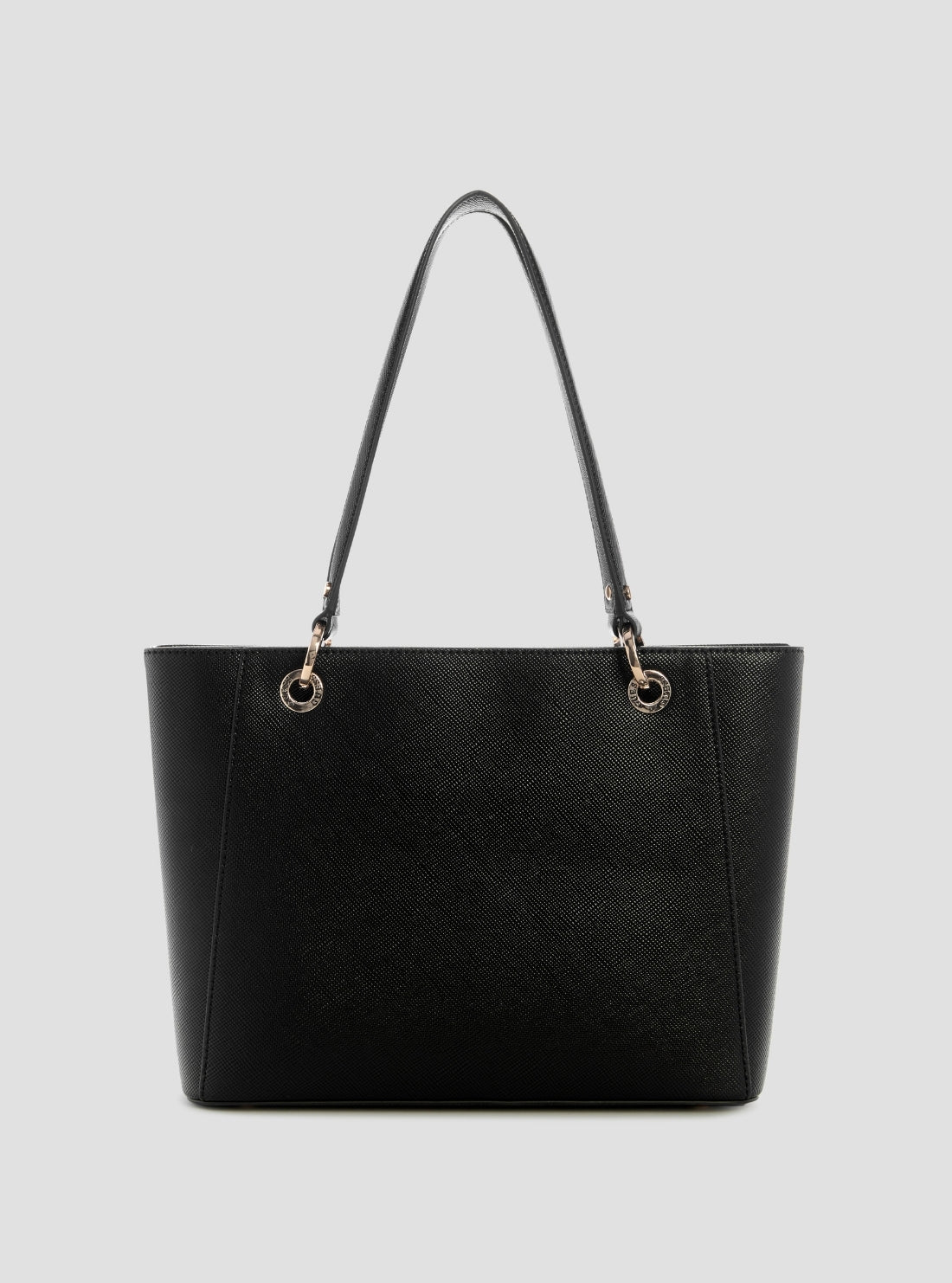 GUESS Womens Black Noelle Double Compartment Small Tote Bag Back View