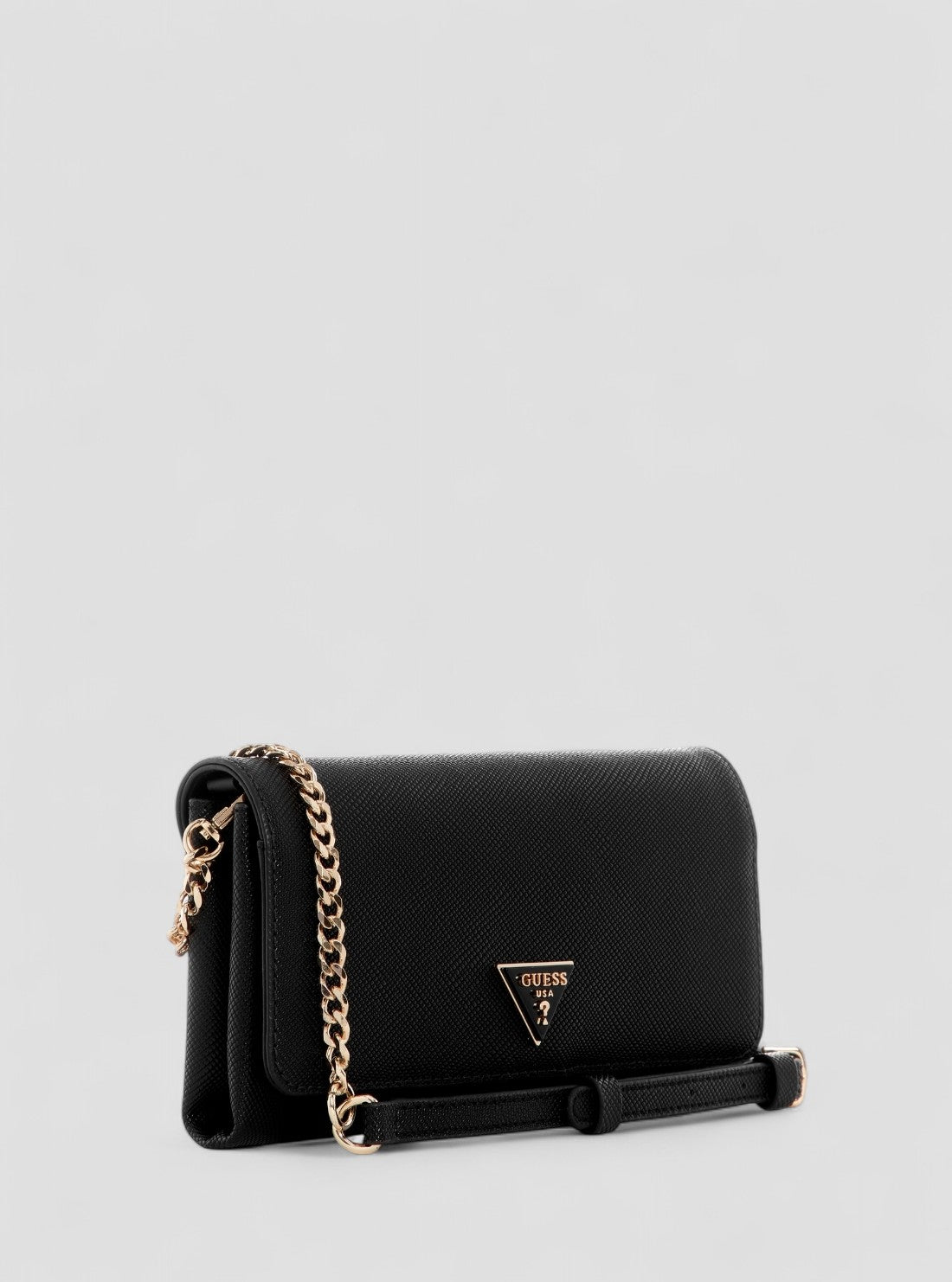 GUESS Womens Black Noelle Crossbody Flap Organiser Bag ZG967275 Front Side VIew