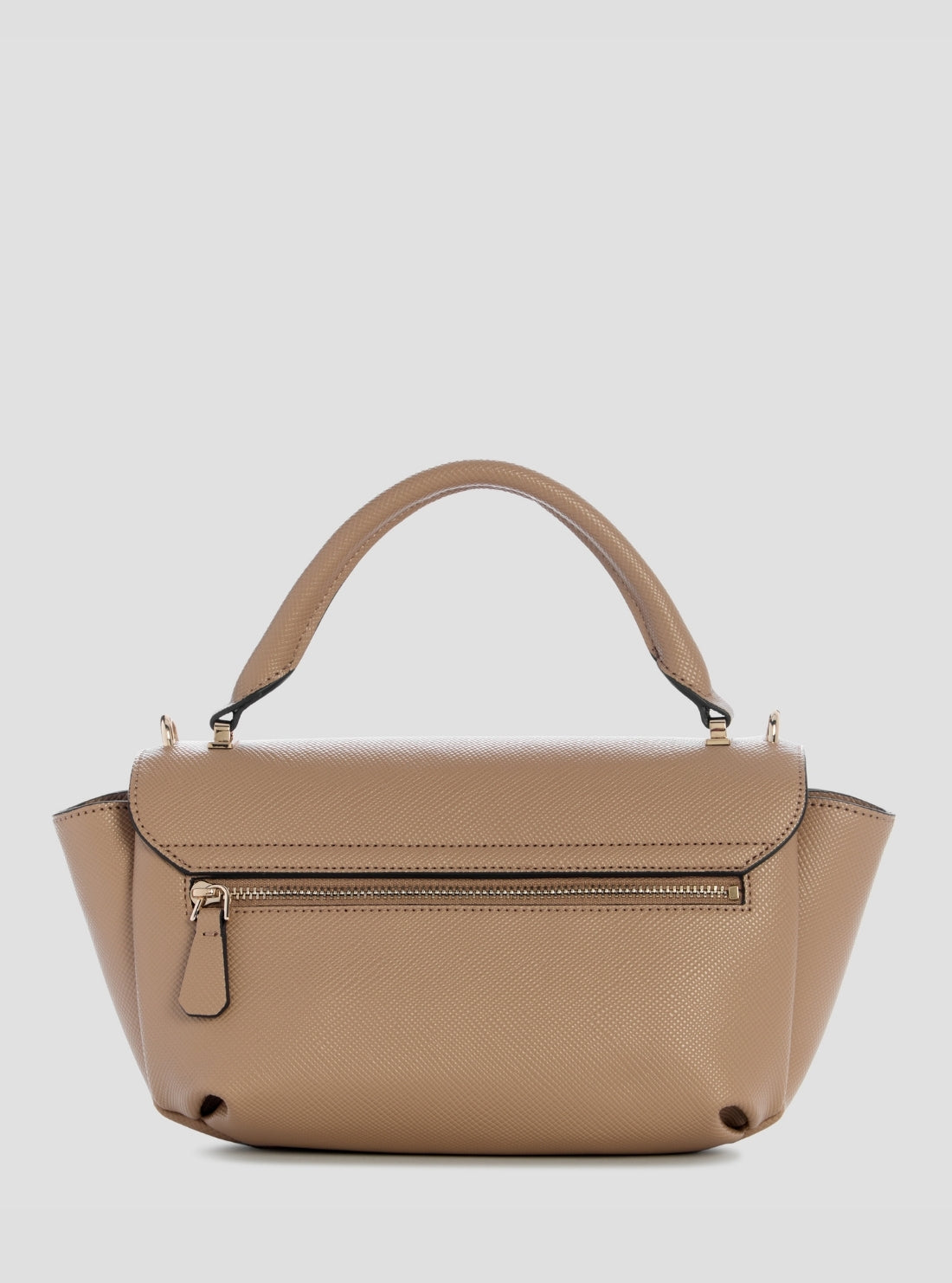 GUESS Womens Beige Gilda Top Handle Flap Bag ZG974720 Back View