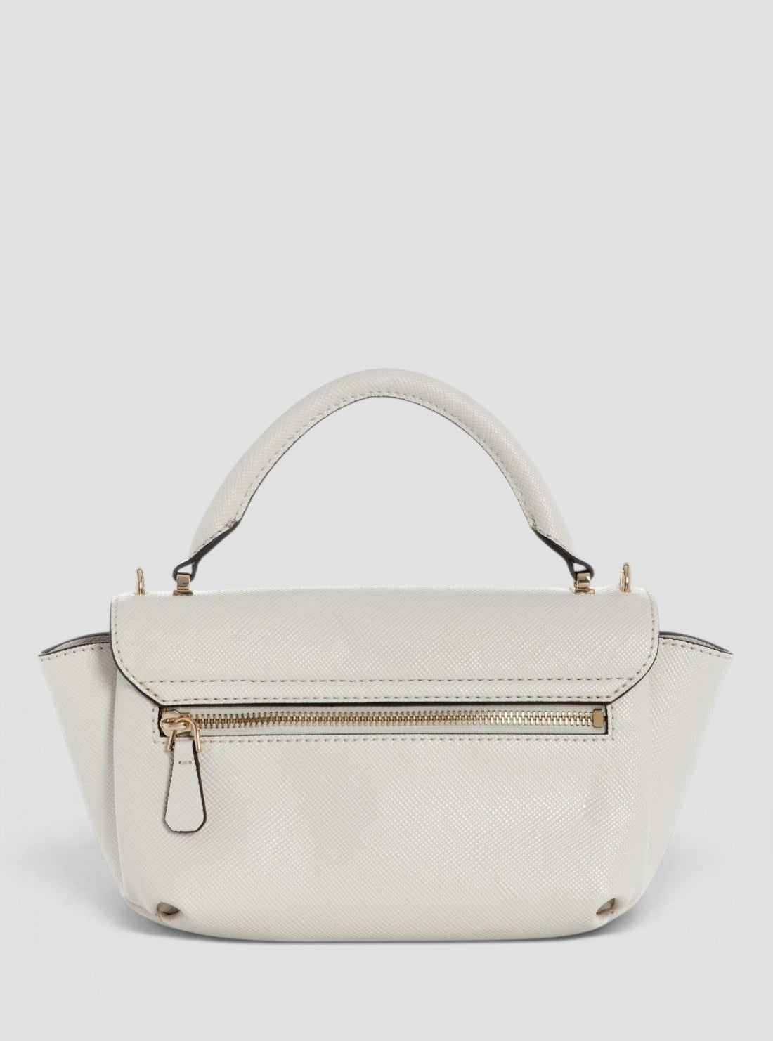 GUESS Womens Off-White Gilda Top Handle Flap Bag ZG974720 Back View