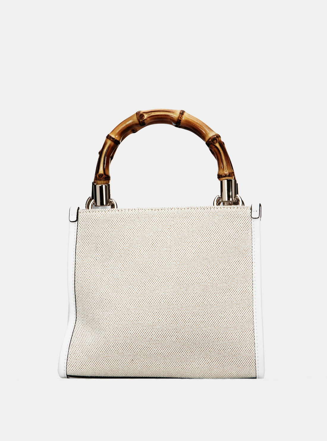 GUESS Beige Logo Kerima Bamboo Mini Tote back view